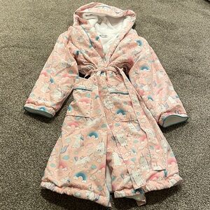 Posh Peanut Robe plush girls size 7-10 fleece lined unicorns pink